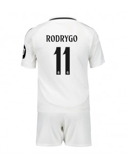 Real Madrid Rodrygo Goes #11 Replika Hemmakläder Barn 2024-25 Kortärmad (+ byxor)